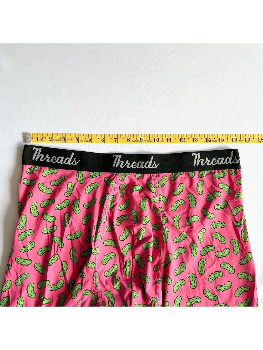 Threads Pink Boxer Briefs with Green Pickle Cartoon Fun Print Mens Size XXL
